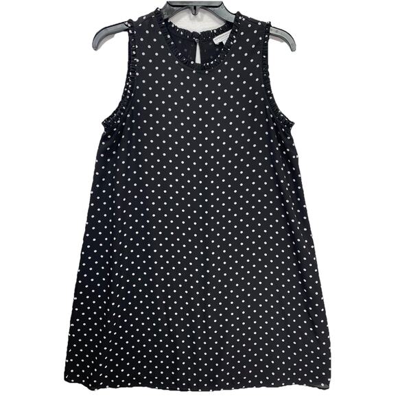 Katherine Barclay Dresses & Skirts - Katherine Barclay Polka Dot Dress Womens 2 Black White Ruffle Shift‎ MD6556L